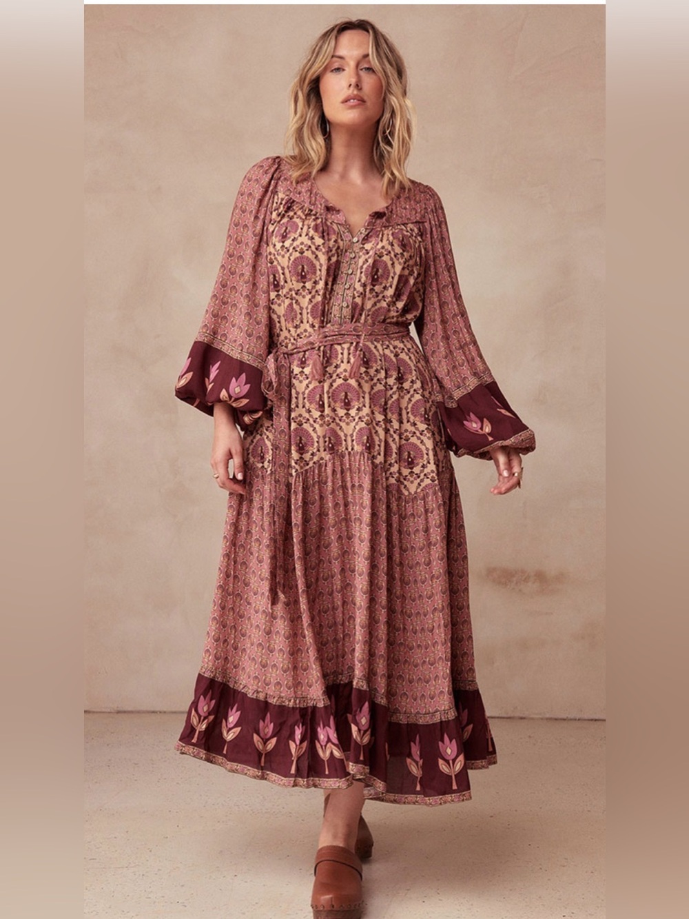 SPELL Chateau Boho Gown Maxi Dress Floral Paisley XS - Picture 4 of 9
